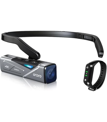 Amazon | Ordro EP7 Vlog 4K 60FPS ビデオカメラ ウェアラブル式